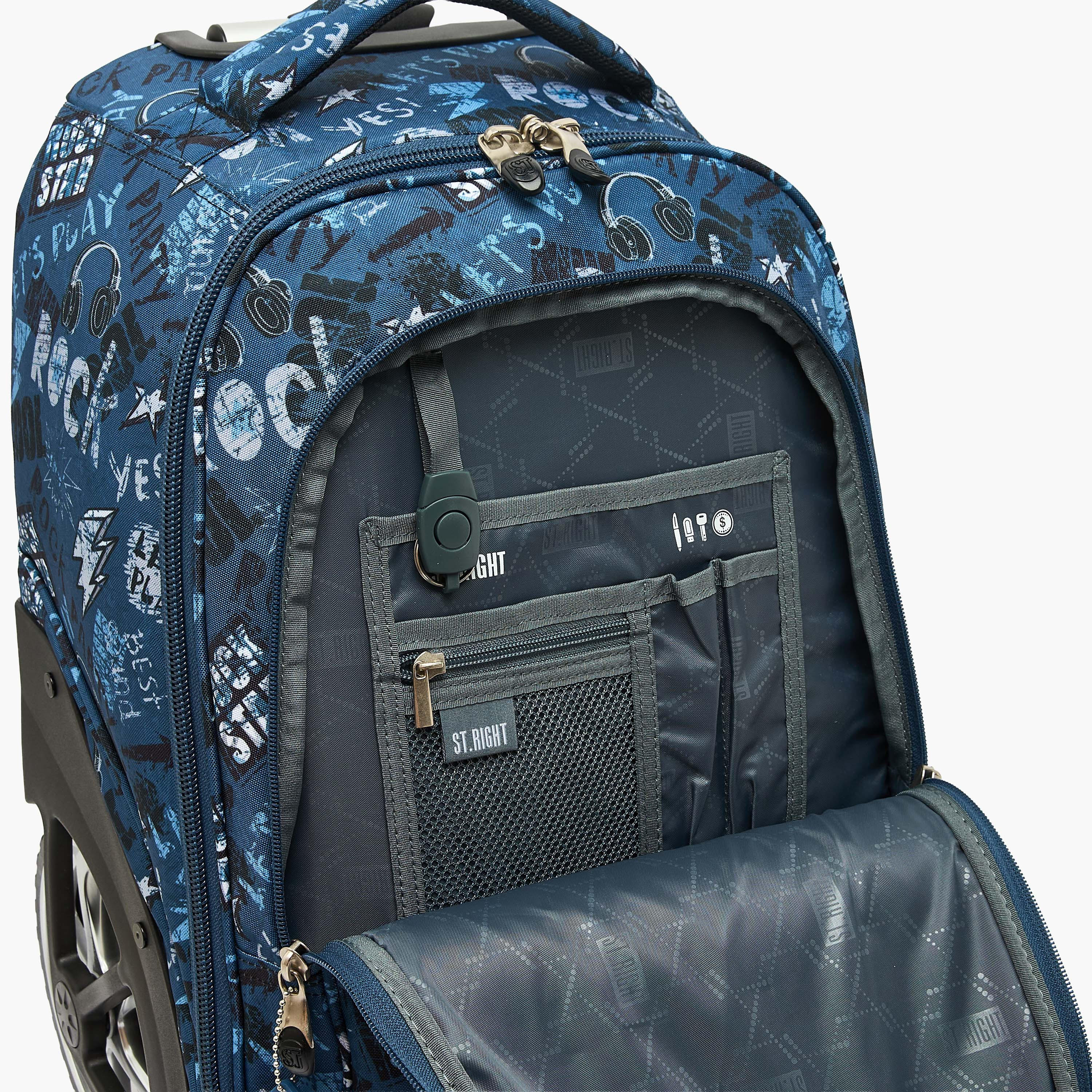 St.Right Graffiti Print Trolley Bag for Boys 8-13 Years with Retractable Handle - 18 inch-school-bagsandbackpacks-trolleybags-image-9