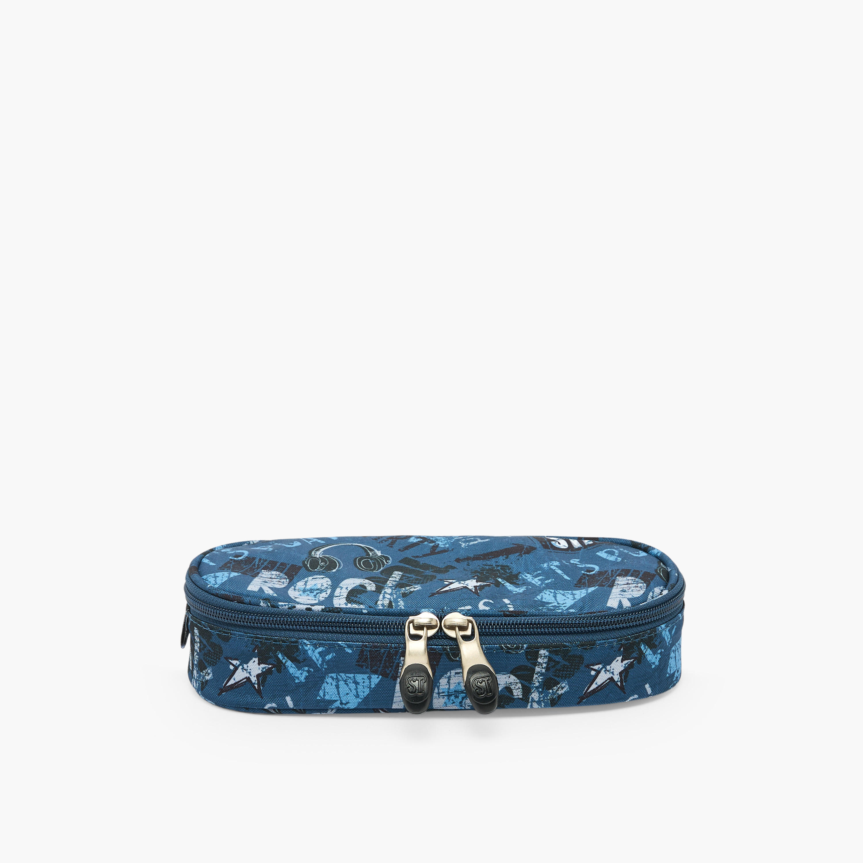 St.Right Graffiti Print Pencil Case with Zip Closure-school-stationery-pencilcases-image-1
