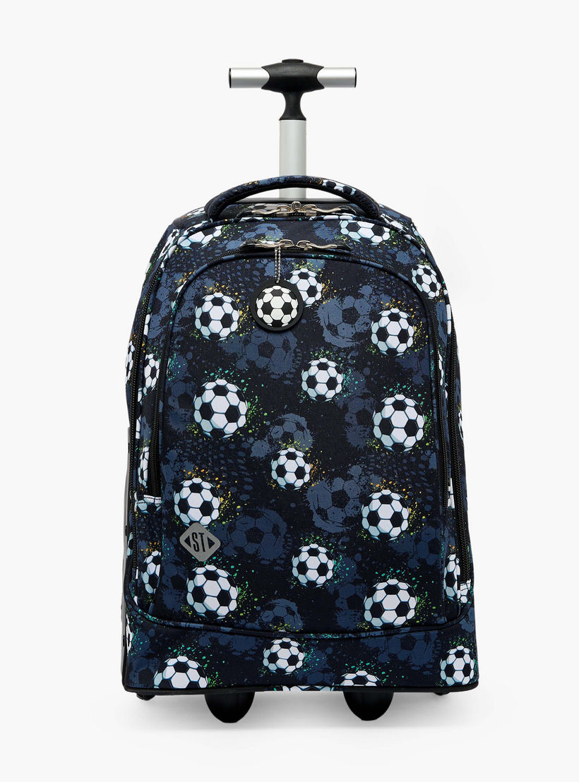 St.Right Football Print Trolley Bag for Boys 8-13 Years with Retractable Handle - 18 inches-school-bagsandbackpacks-trolleybags-image-1