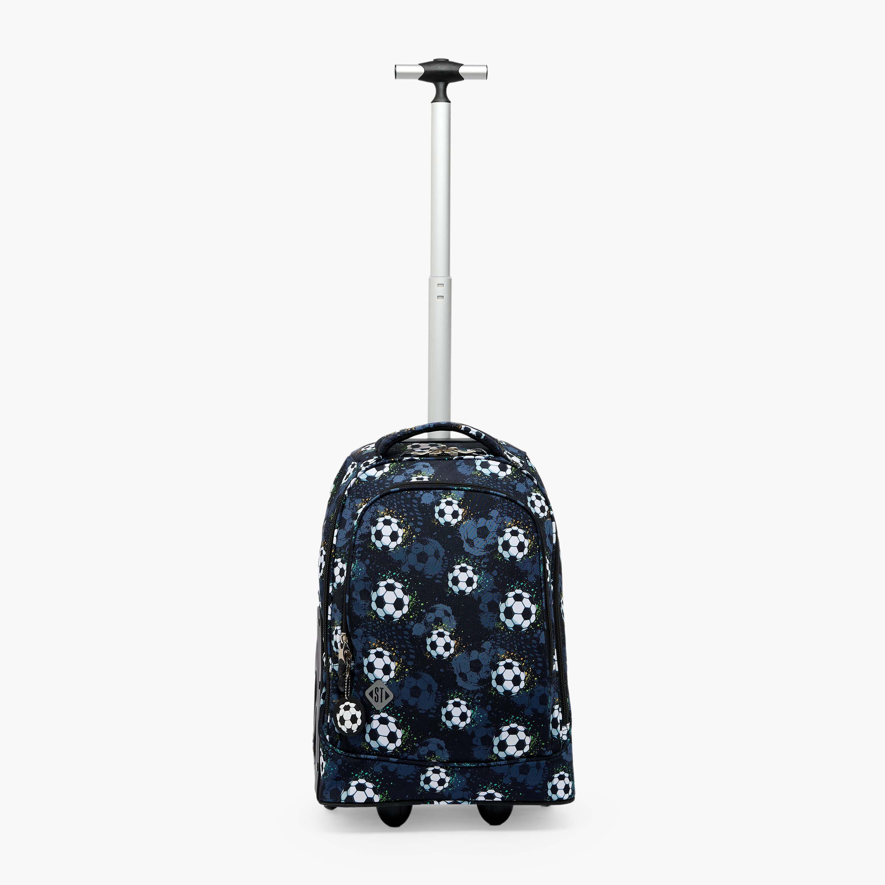 St.Right Football Print Trolley Bag for Boys 8-13 Years with Retractable Handle - 18 inches-school-bagsandbackpacks-trolleybags-image-3