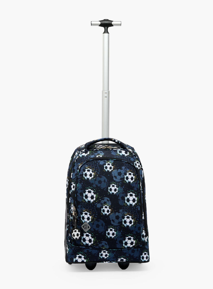 St.Right Football Print Trolley Bag for Boys 8-13 Years with Retractable Handle - 18 inches-school-bagsandbackpacks-trolleybags-image-3