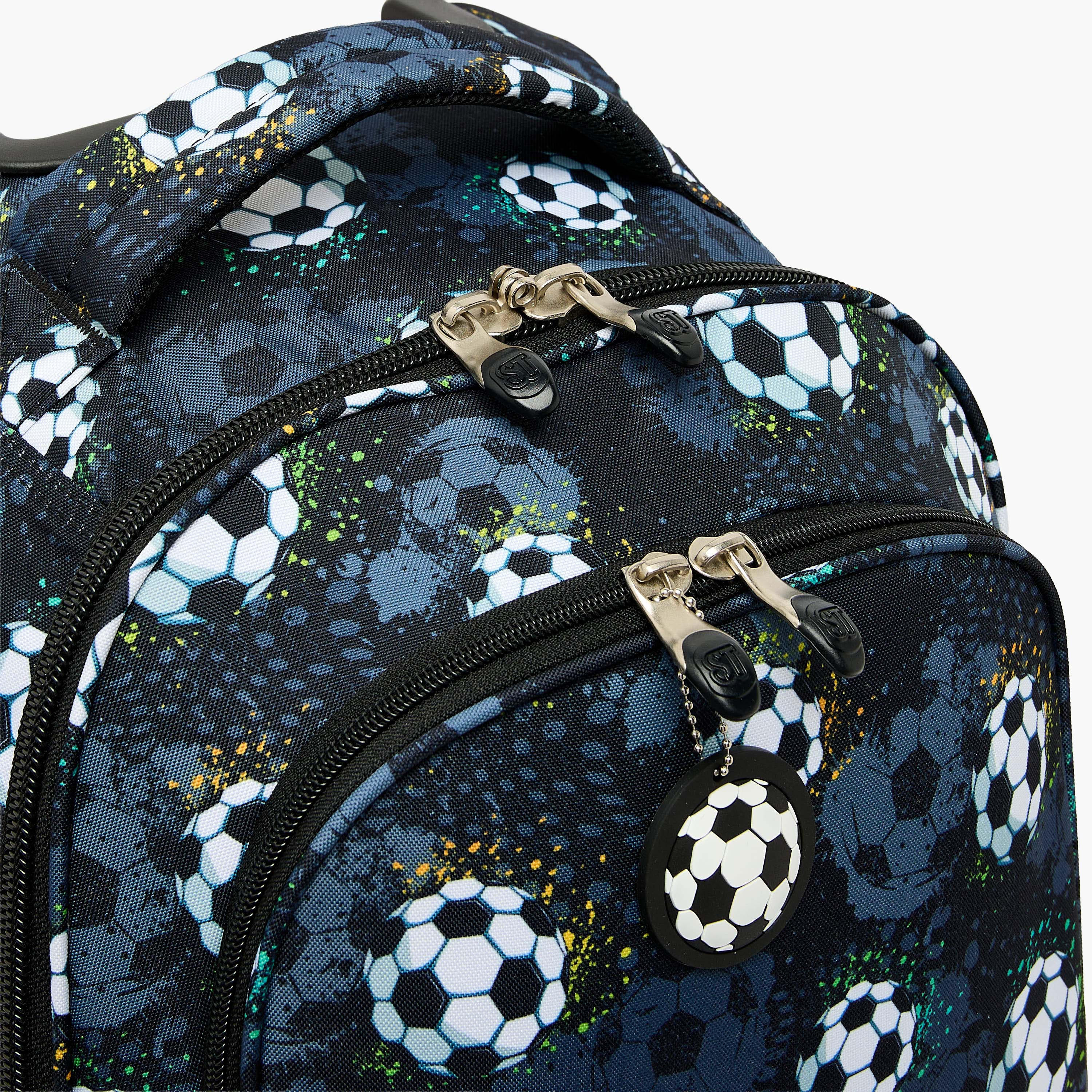 St.Right Football Print Trolley Bag for Boys 8-13 Years with Retractable Handle - 18 inches-school-bagsandbackpacks-trolleybags-image-4