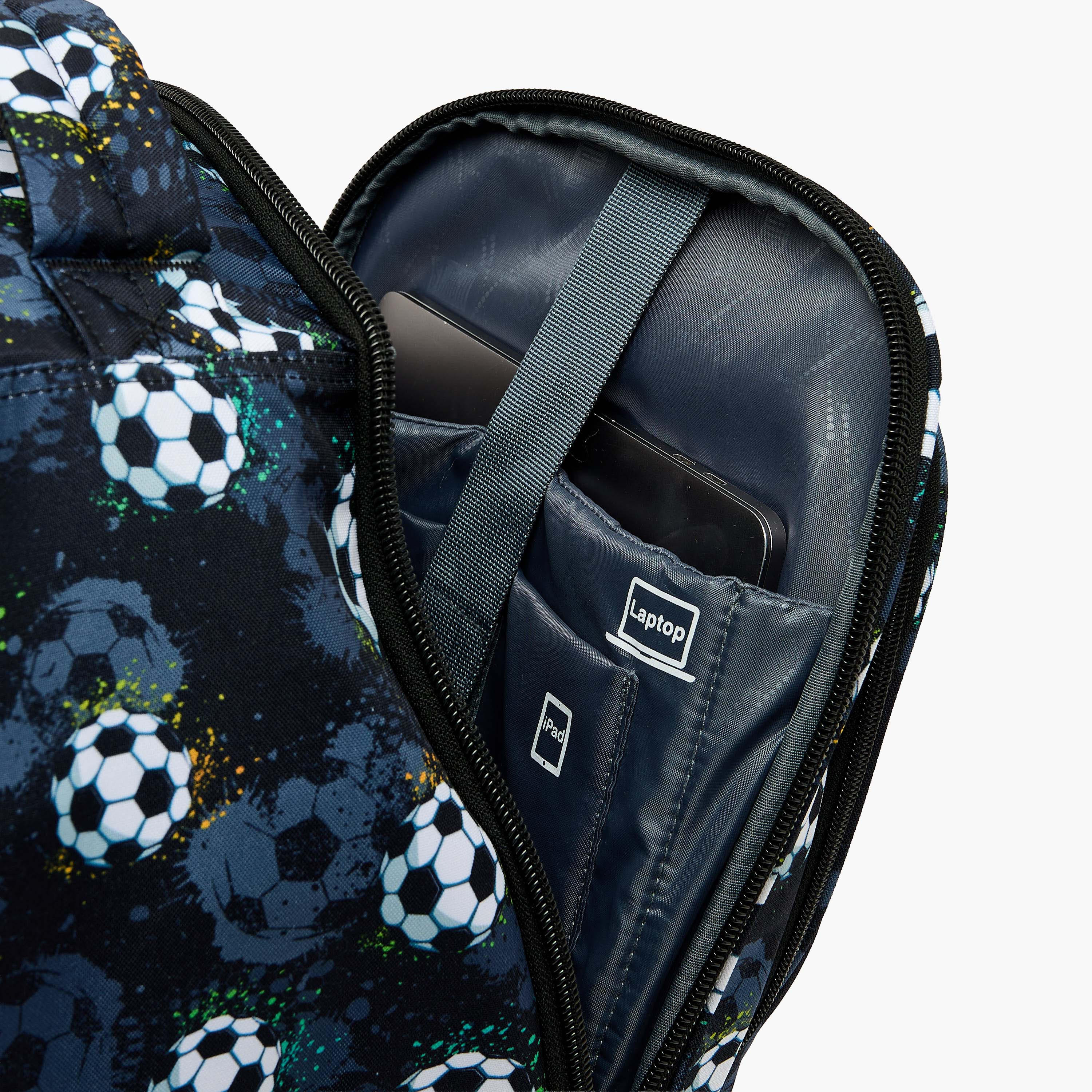 St.Right Football Print Trolley Bag for Boys 8-13 Years with Retractable Handle - 18 inches-school-bagsandbackpacks-trolleybags-image-5