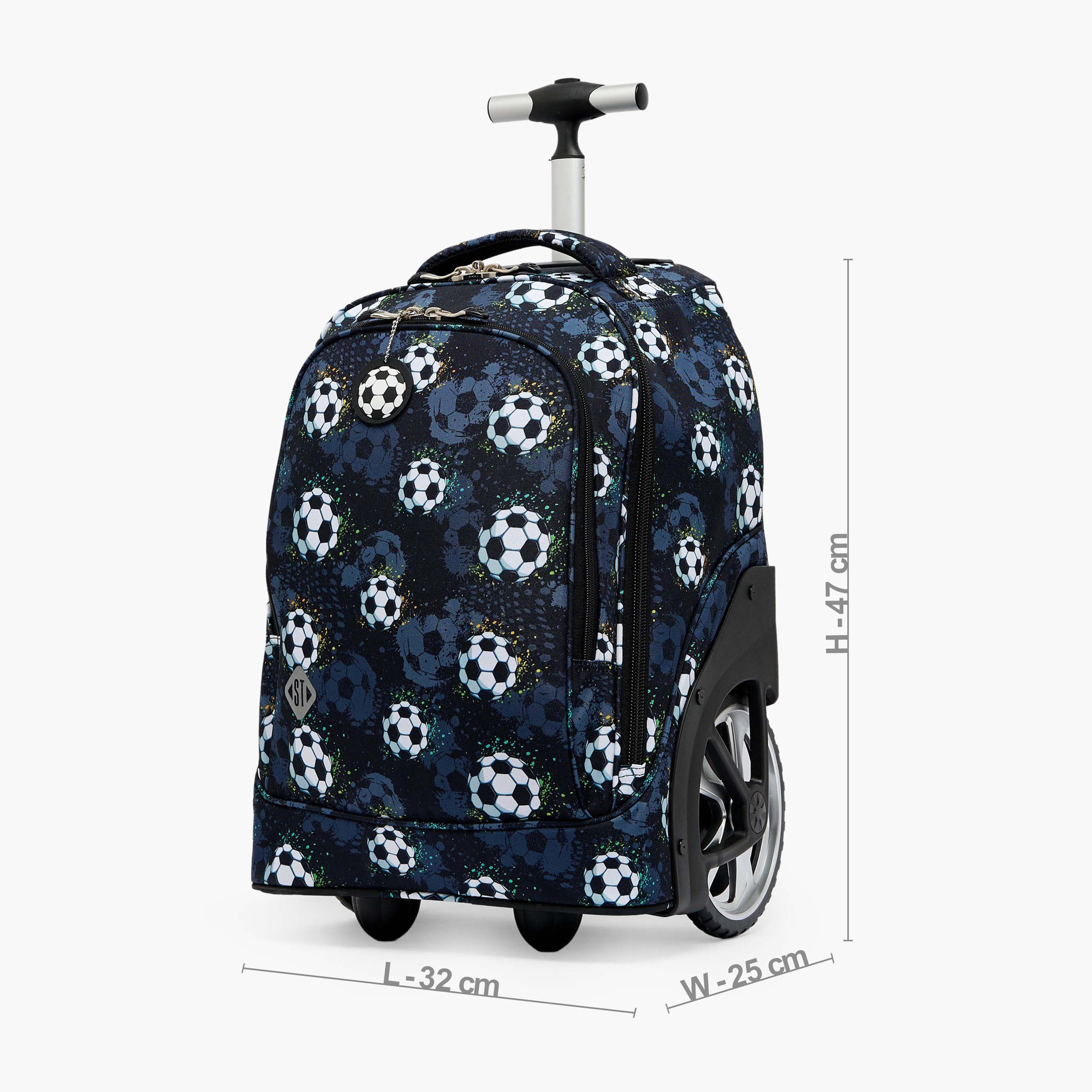 St.Right Football Print Trolley Bag for Boys 8-13 Years with Retractable Handle - 18 inches-school-bagsandbackpacks-trolleybags-image-7