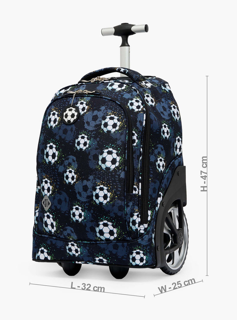 St.Right Football Print Trolley Bag for Boys 8-13 Years with Retractable Handle - 18 inches-school-bagsandbackpacks-trolleybags-image-7