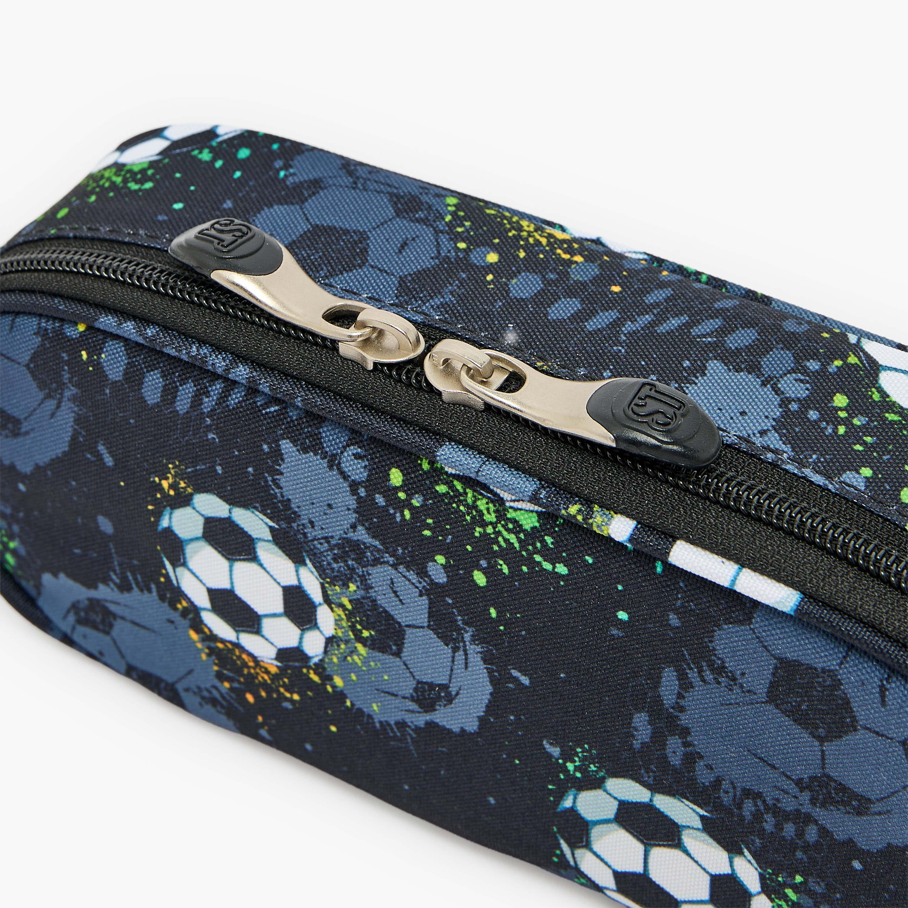 St.Right Football Print Pencil Pouch with Zip Closure-school-stationery-pencilcases-image-5