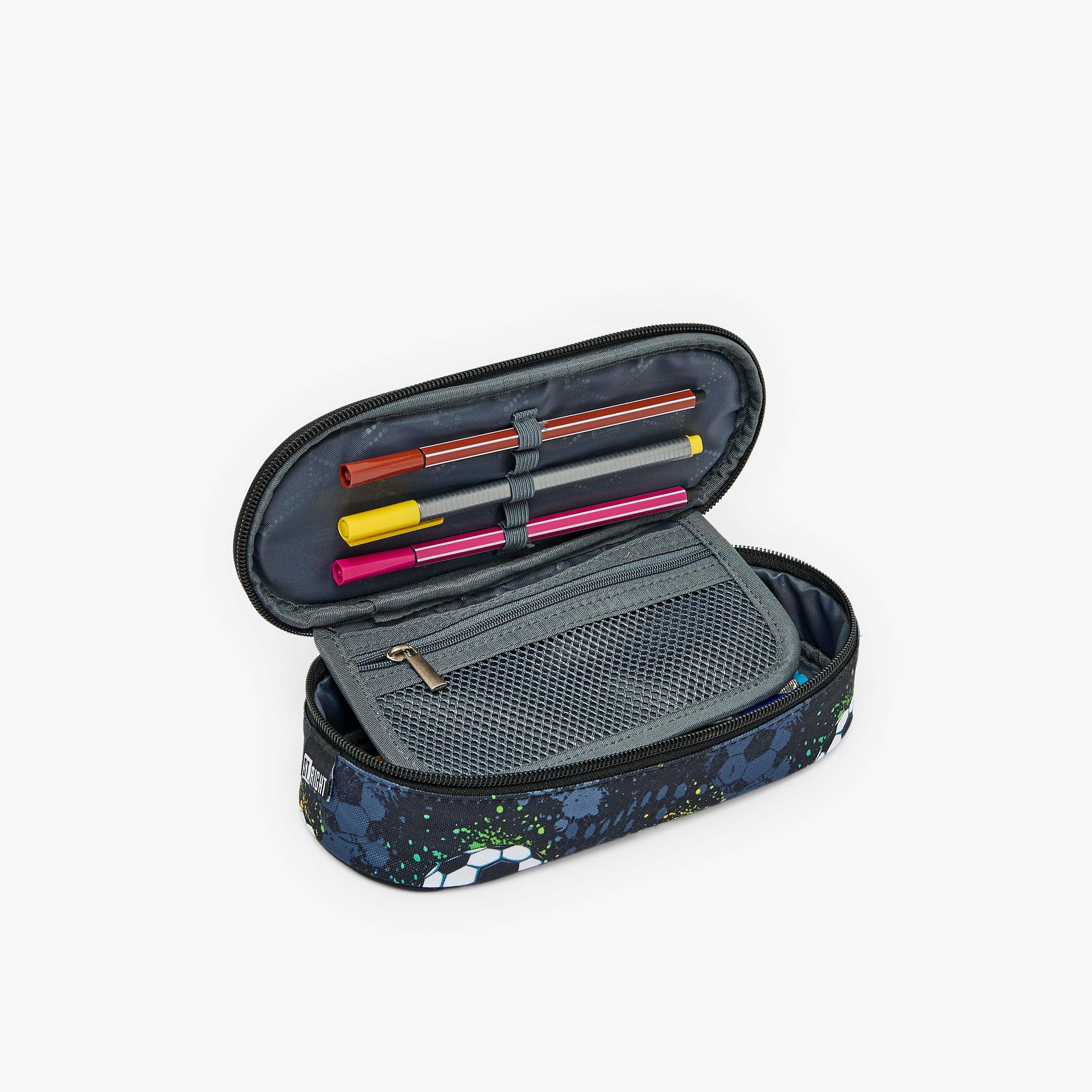 St.Right Football Print Pencil Pouch with Zip Closure-school-stationery-pencilcases-image-7