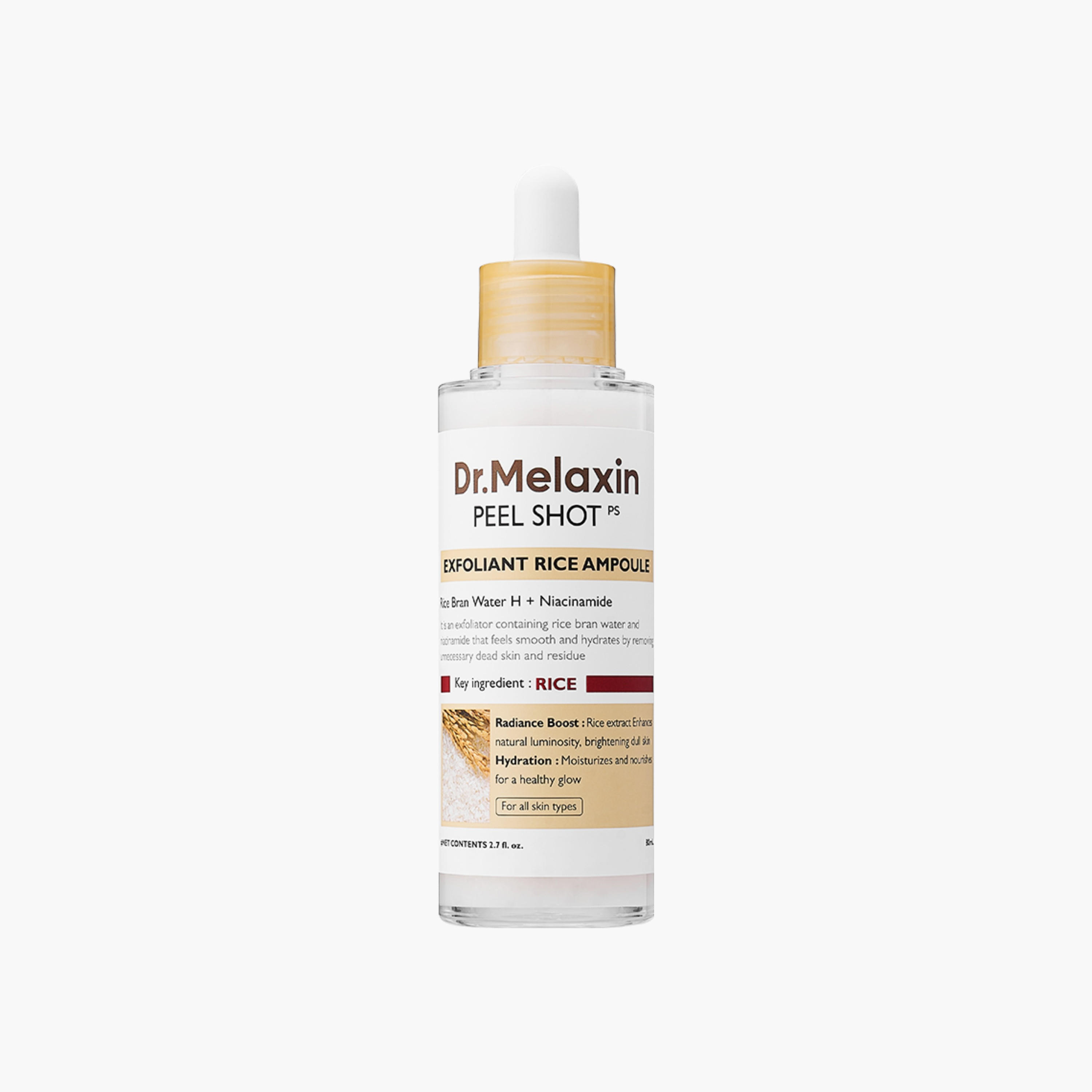 DR.MELAXIN Exfoliating Rice Ampoule Radiance Boost 80ml-beautyandpersonalcare-kbeauty-skin-treatmentsandserums-image-1