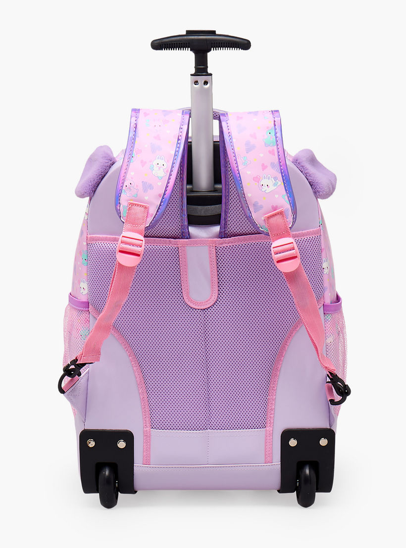 Minmie Printed Trolley Backpack for Girls 8-13 Years with Adjustable Shoulder Straps - 18 inches-school-bagsandbackpacks-trolleybags-image-10