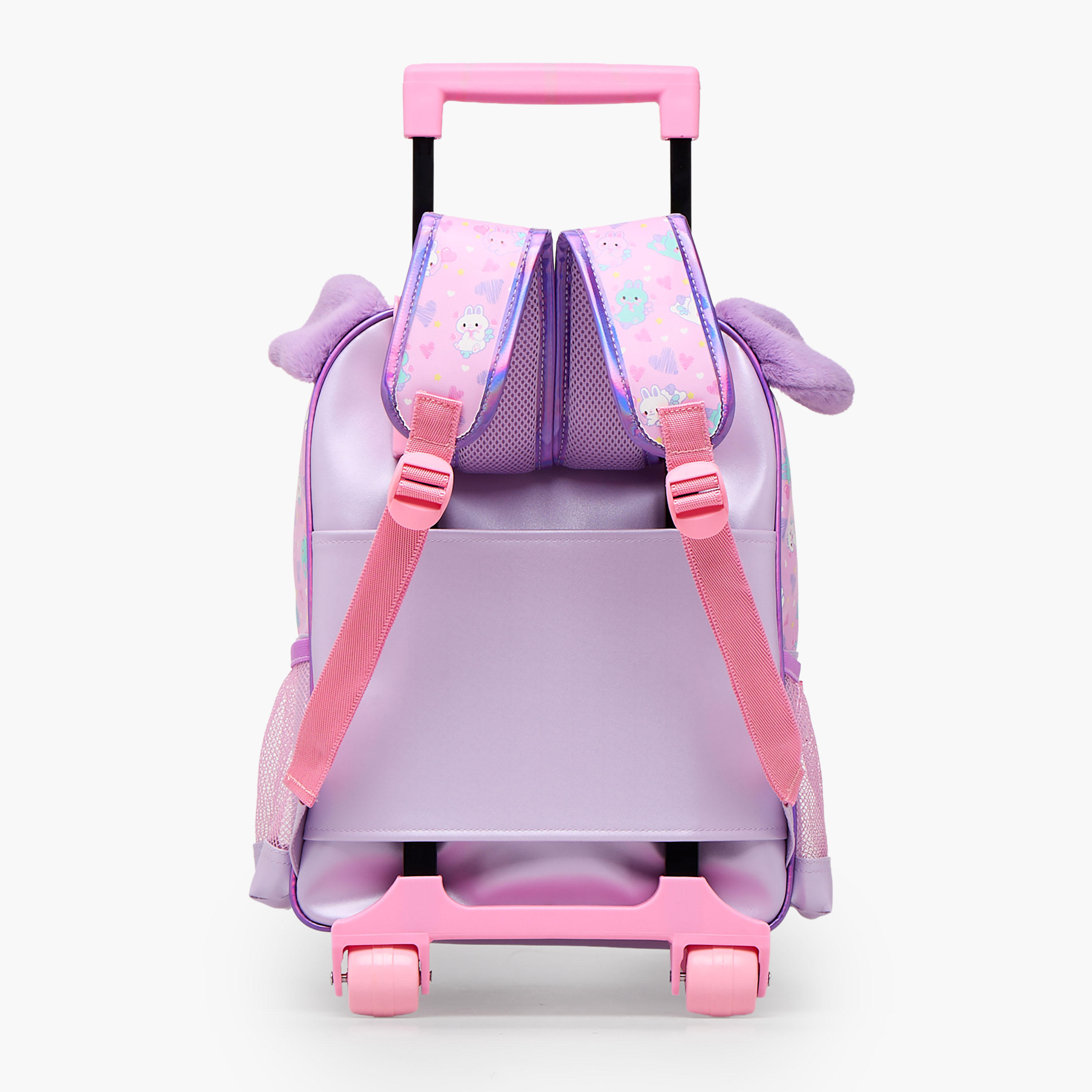 Minmie Printed Trolley Backpack for Girls 5-8 Years with Adjustable Shoulder Straps - 14 inches-school-bagsandbackpacks-trolleybags-image-10