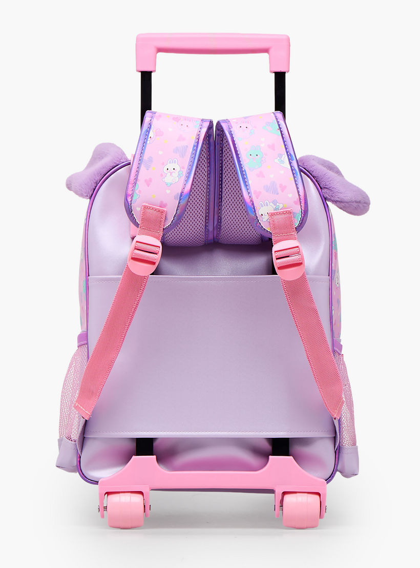 Minmie Printed Trolley Backpack for Girls 5-8 Years with Adjustable Shoulder Straps - 14 inches-school-bagsandbackpacks-trolleybags-image-10