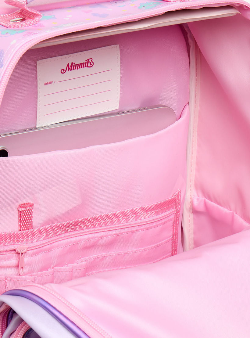 Minmie Printed Trolley Backpack for Girls 5-8 Years with Adjustable Shoulder Straps - 14 inches-school-bagsandbackpacks-trolleybags-image-7