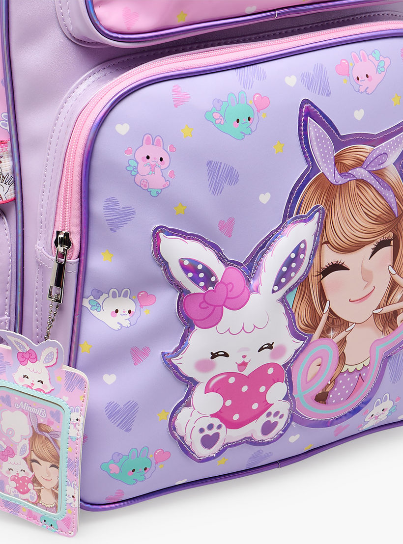 Minmie Printed Backpack for Girls 5-8 Years with Adjustable Shoulder Straps - 16 inches-school-bagsandbackpacks-backpacks-image-5