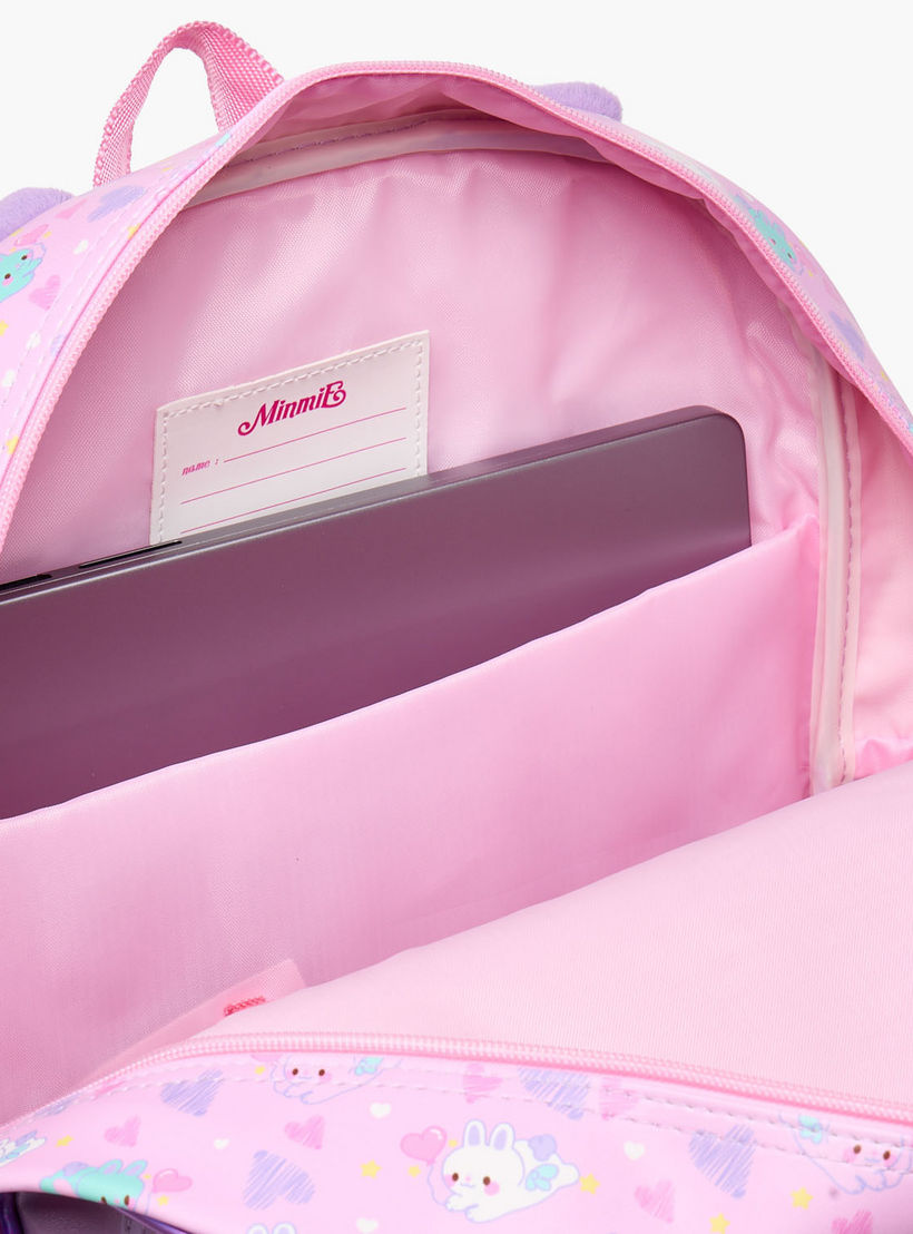 Minmie Printed Backpack for Girls 5-8 Years with Adjustable Shoulder Straps - 16 inches-school-bagsandbackpacks-backpacks-image-6