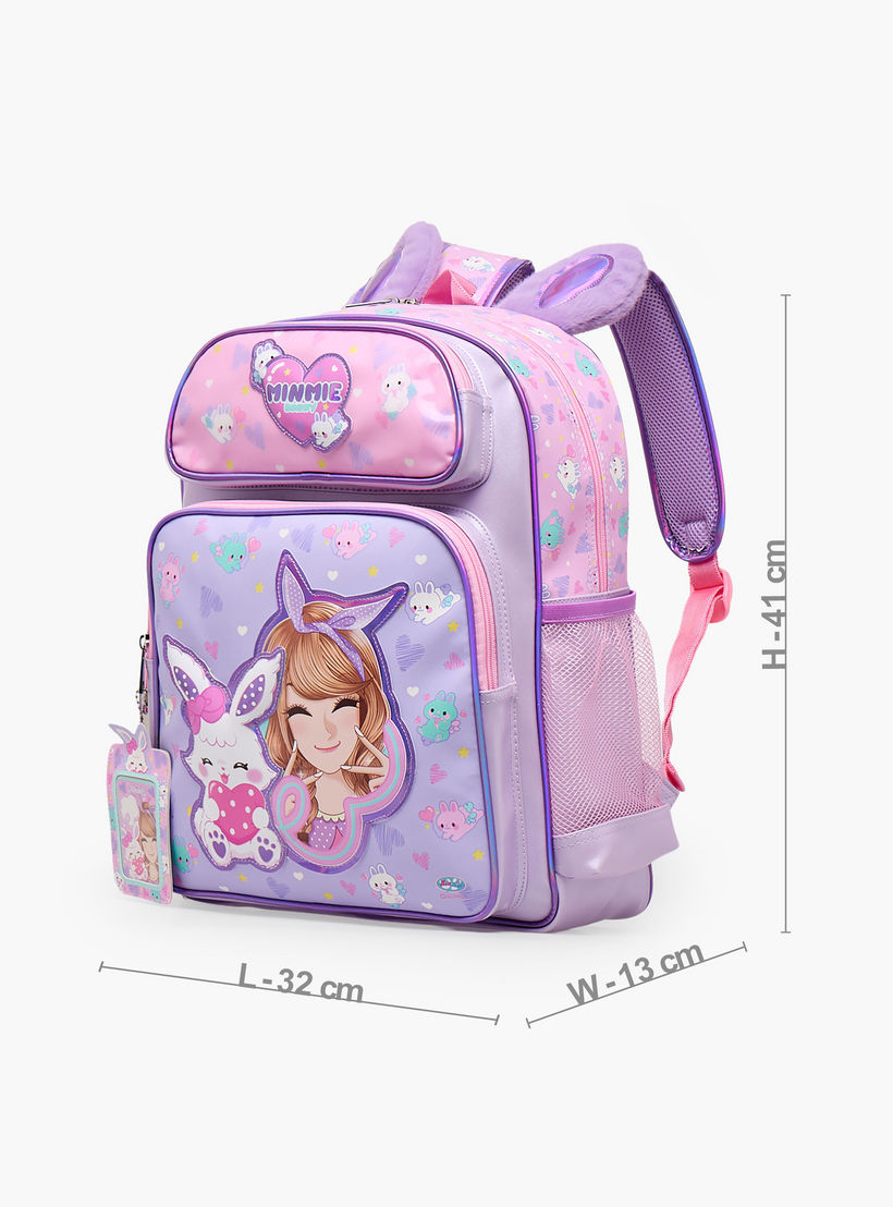 Minmie Printed Backpack for Girls 5-8 Years with Adjustable Shoulder Straps - 16 inches-school-bagsandbackpacks-backpacks-image-7