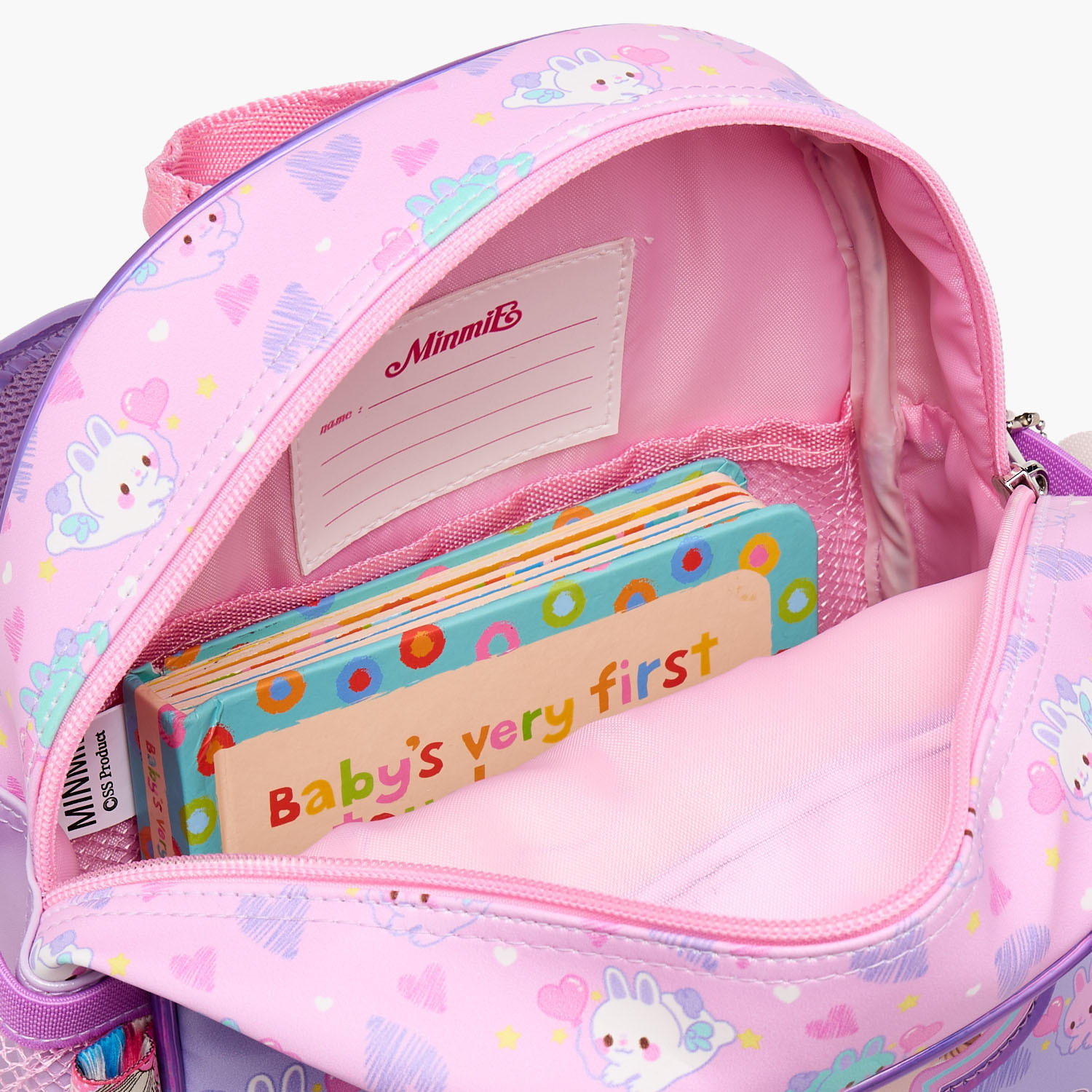 شنطة مدرسية بطبعات أرنب وحمالات كتف مبطنة للبنات 5-8 سنوات من مينمي - 10 بوصات-school-bagsandbackpacks-backpacks-image-5