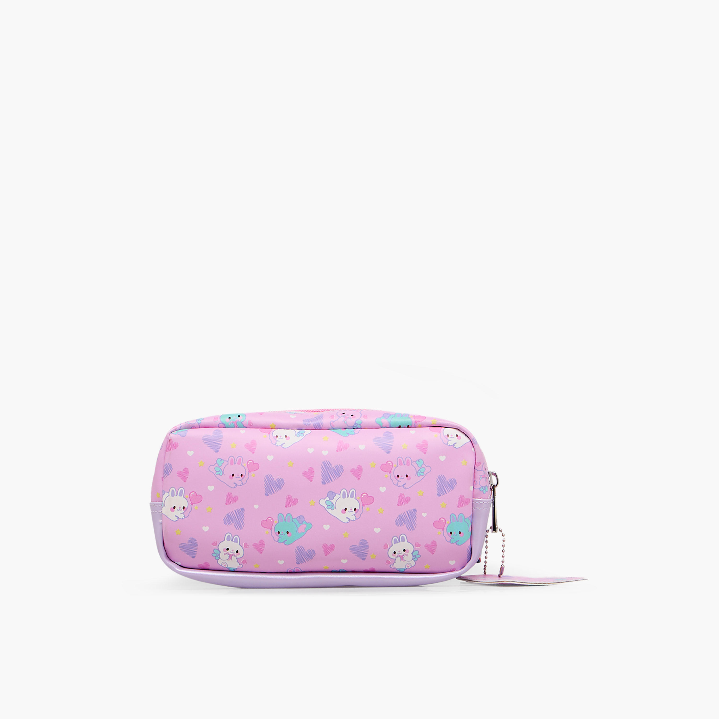 Minmie Bunny Print Pencil Pouch with Zip Closure-school-stationery-pencilcases-image-3