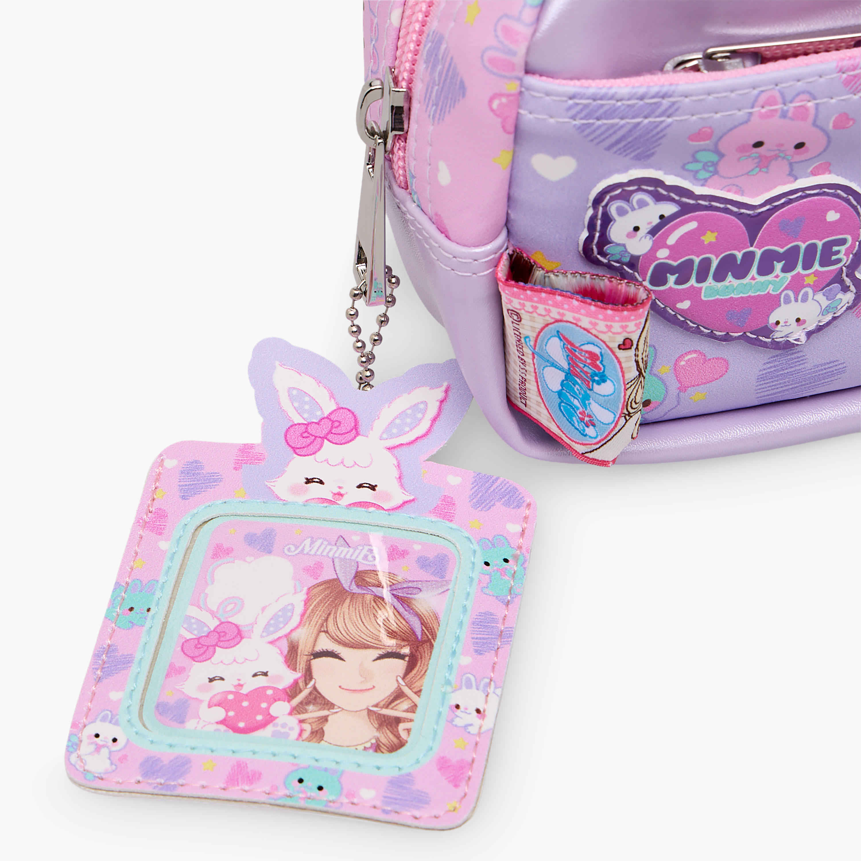 Minmie Bunny Print Pencil Pouch with Zip Closure-school-stationery-pencilcases-image-7