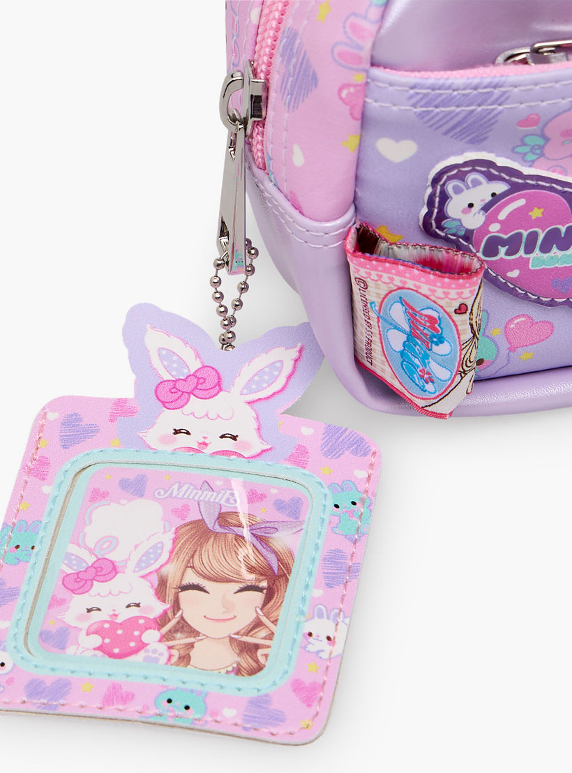 Minmie Bunny Print Pencil Pouch with Zip Closure-school-stationery-pencilcases-image-7