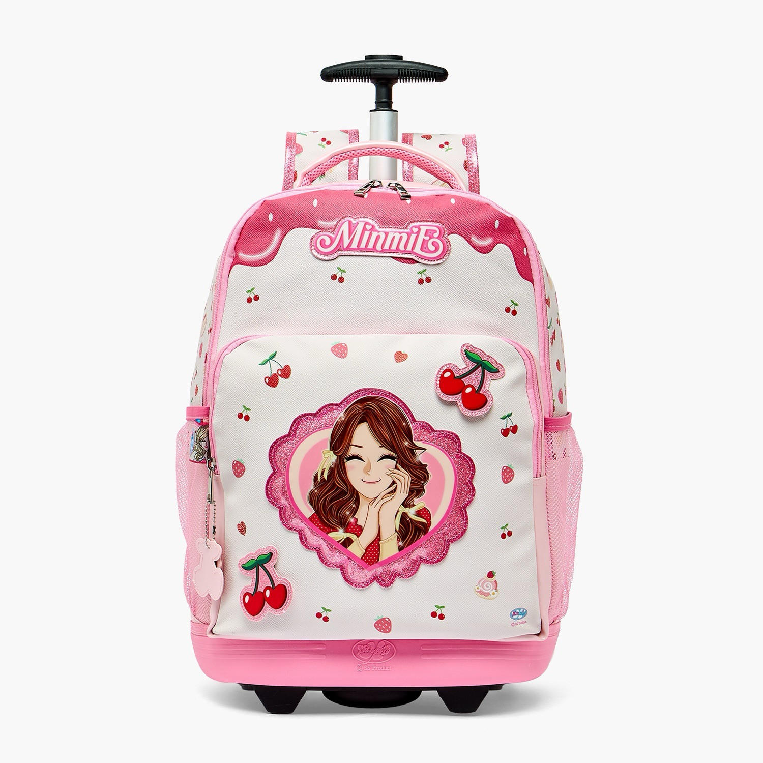 Minmie Printed Trolley Backpack for Girls 8-13 Years with Adjustable Shoulder Straps - 18 inches-school-bagsandbackpacks-trolleybags-image-1