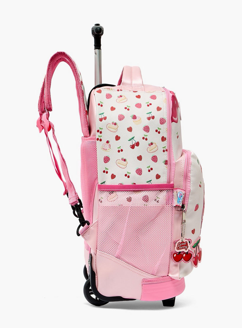 Minmie Printed Trolley Backpack for Girls 8-13 Years with Adjustable Shoulder Straps - 18 inches-school-bagsandbackpacks-trolleybags-image-10