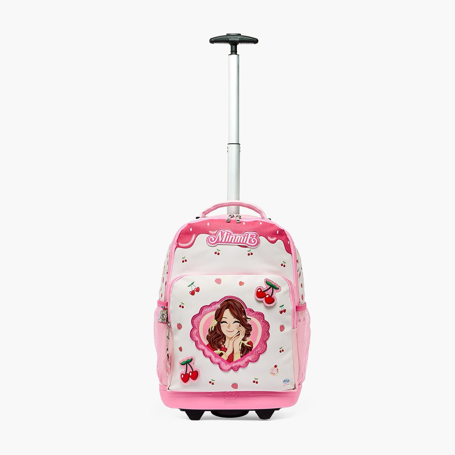 Minmie Printed Trolley Backpack for Girls 8-13 Years with Adjustable Shoulder Straps - 18 inches-school-bagsandbackpacks-trolleybags-image-4