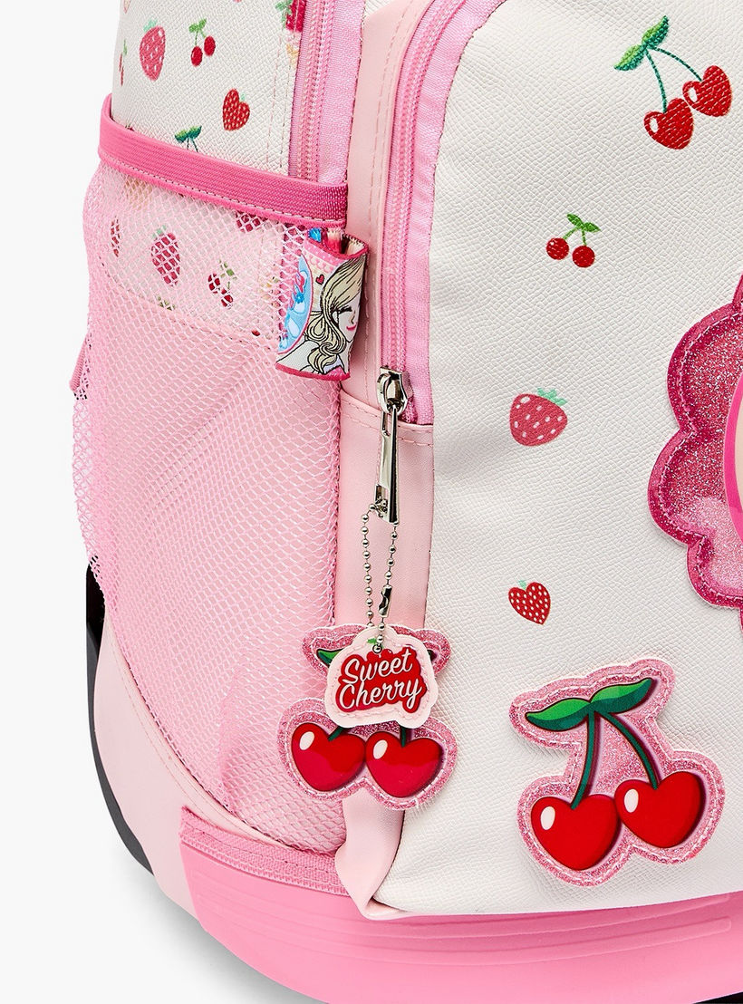 Minmie Printed Trolley Backpack for Girls 8-13 Years with Adjustable Shoulder Straps - 18 inches-school-bagsandbackpacks-trolleybags-image-6