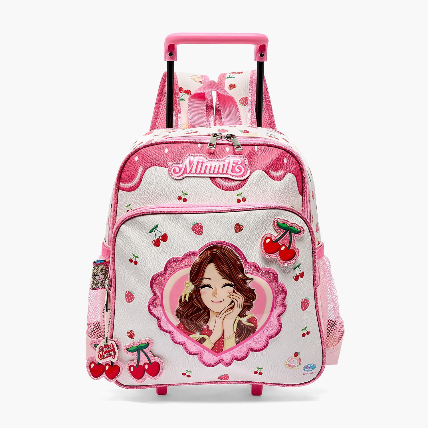 Minmie Printed Trolley Backpack for Girls 5-8 Years with Adjustable Shoulder Straps - 12 inches-school-bagsandbackpacks-trolleybags-image-1