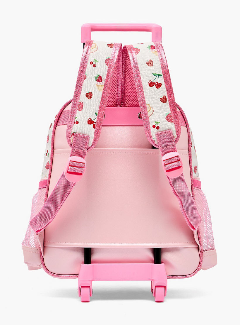 Minmie Printed Trolley Backpack for Girls 5-8 Years with Adjustable Shoulder Straps - 12 inches-school-bagsandbackpacks-trolleybags-image-10