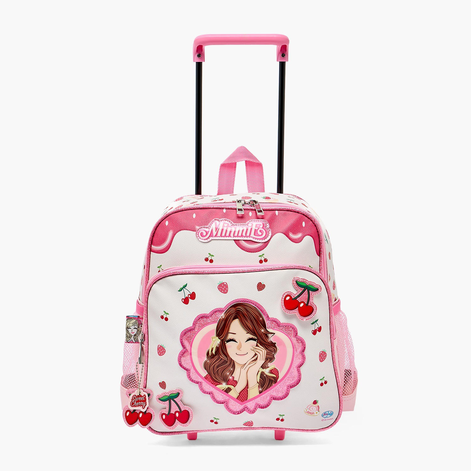 Minmie Printed Trolley Backpack for Girls 5-8 Years with Adjustable Shoulder Straps - 12 inches-school-bagsandbackpacks-trolleybags-image-4