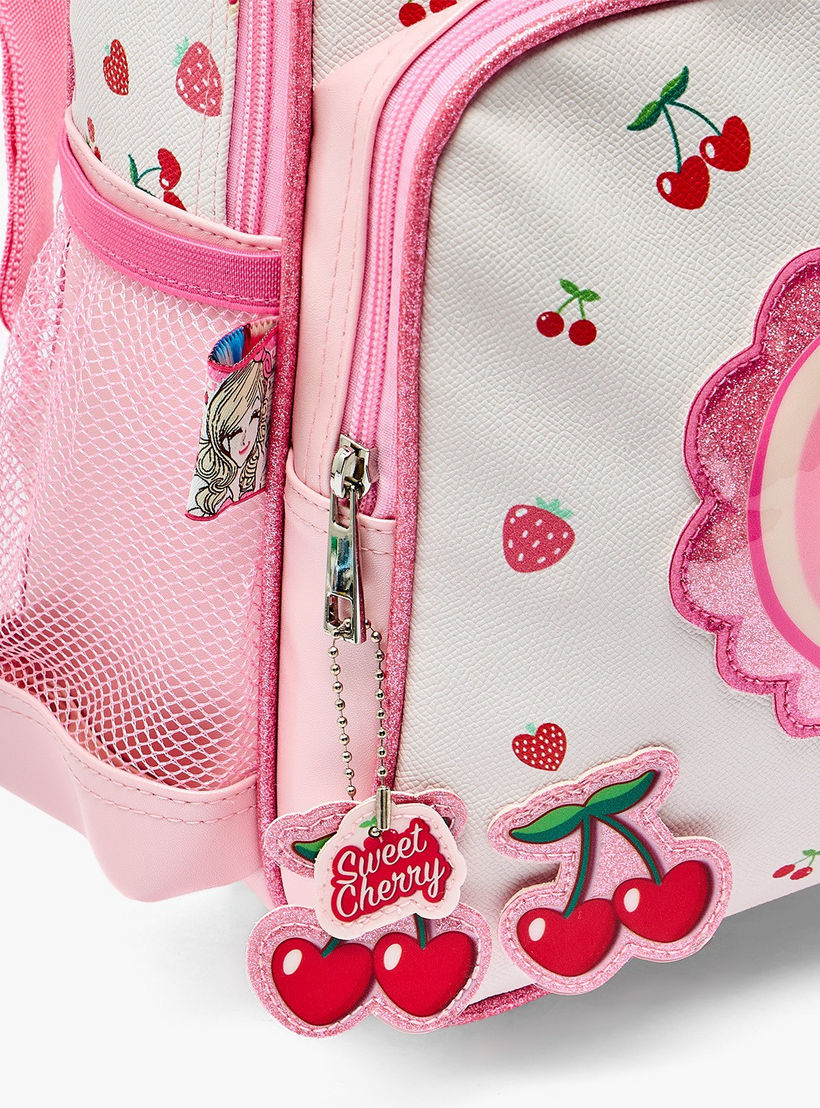 Minmie Printed Trolley Backpack for Girls 5-8 Years with Adjustable Shoulder Straps - 12 inches-school-bagsandbackpacks-trolleybags-image-6