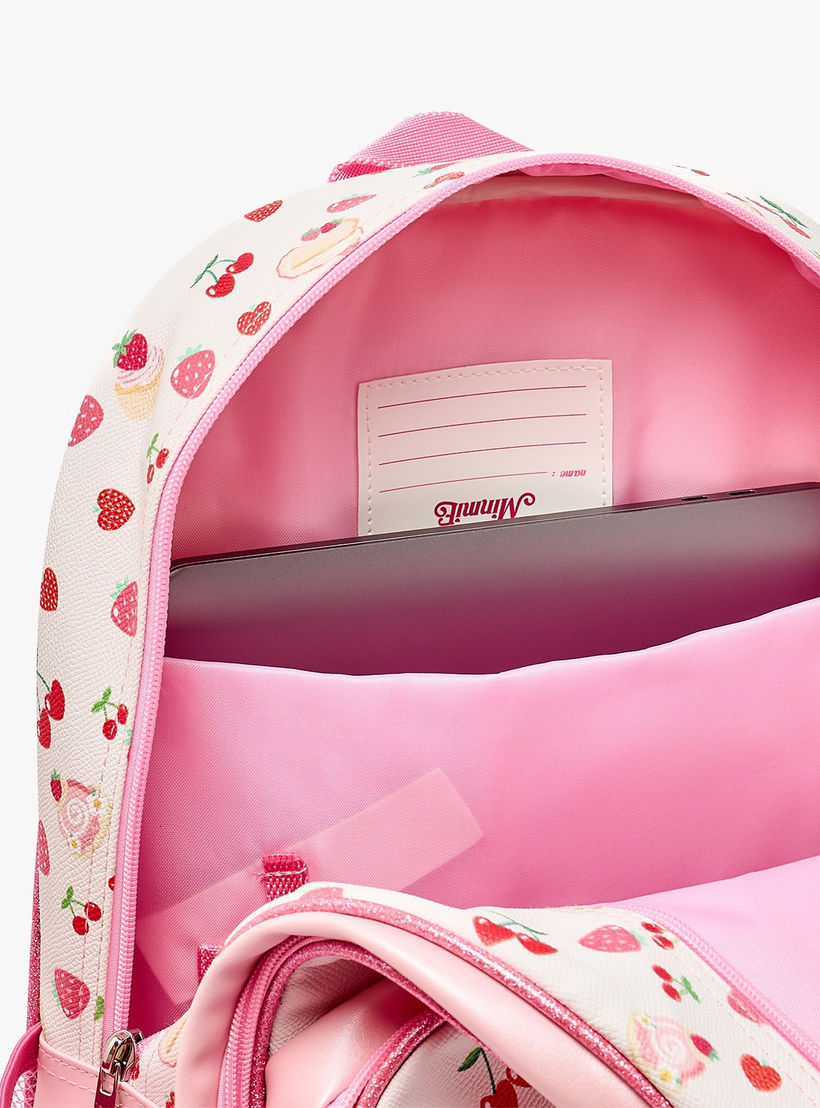 Minmie Cherry Print Backpack for Girls 5-8 Years with Adjustable Shoulder Straps - 16 inches-school-bagsandbackpacks-backpacks-image-6