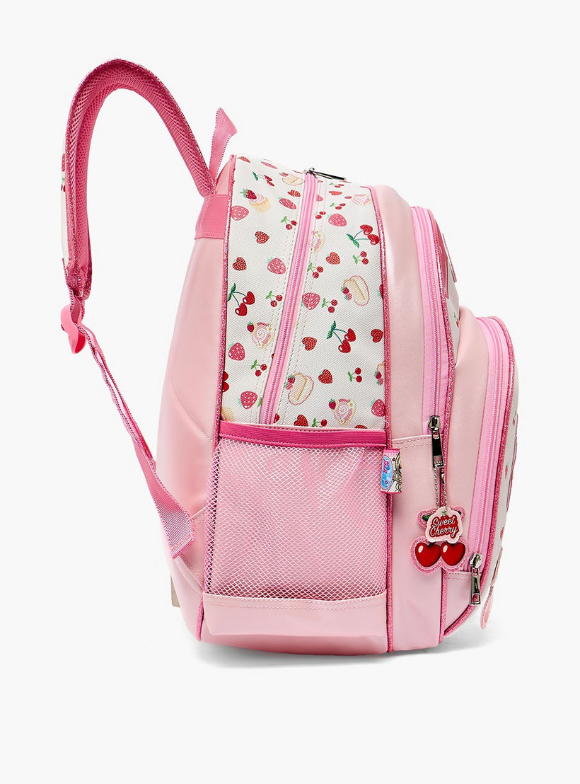 Minmie Cherry Print Backpack for Girls 5-8 Years with Adjustable Shoulder Straps - 16 inches-school-bagsandbackpacks-backpacks-image-8