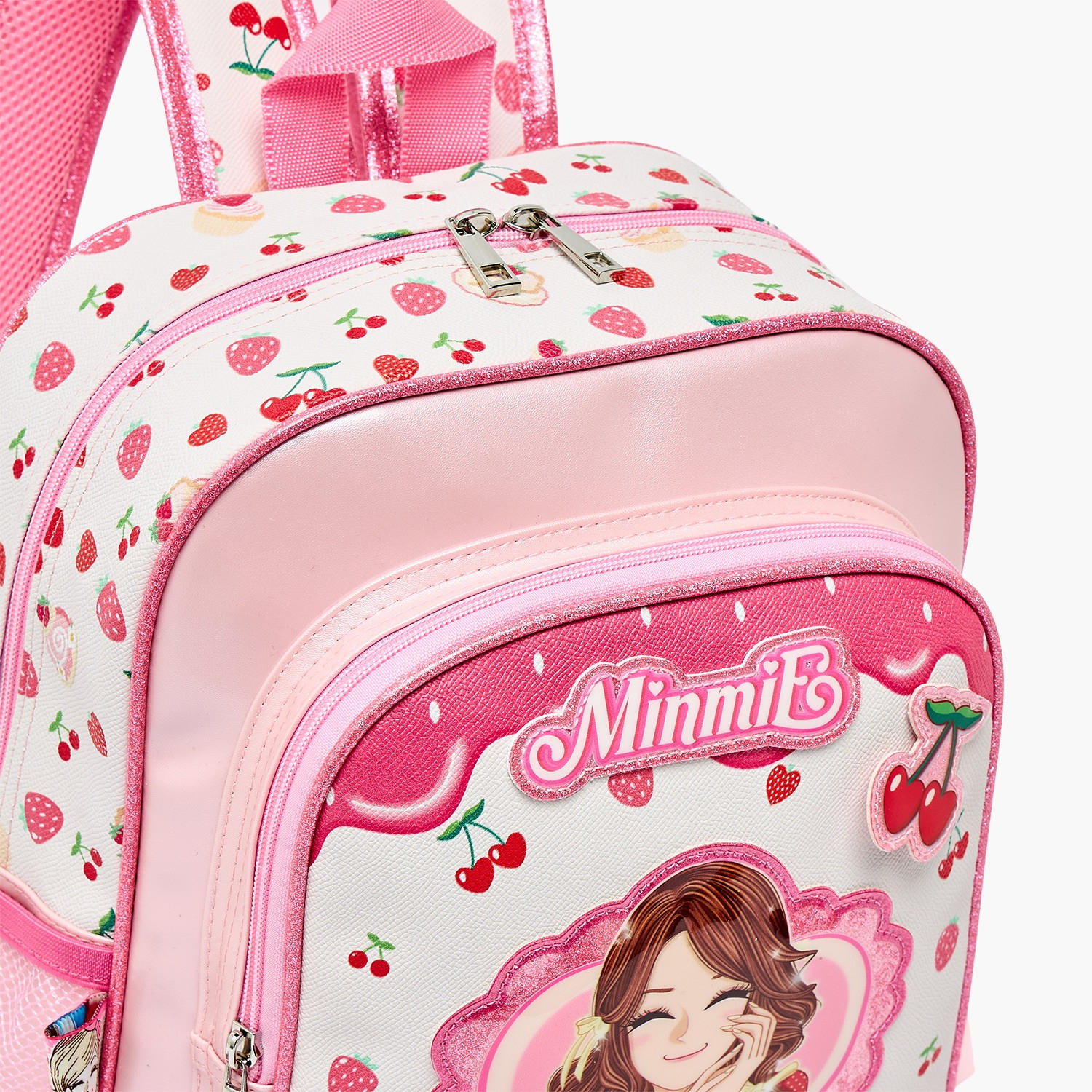 Minmie Printed Backpack for Girls 5-8 Years with Adjustable Shoulder Straps - 12 inches-school-bagsandbackpacks-backpacks-image-4