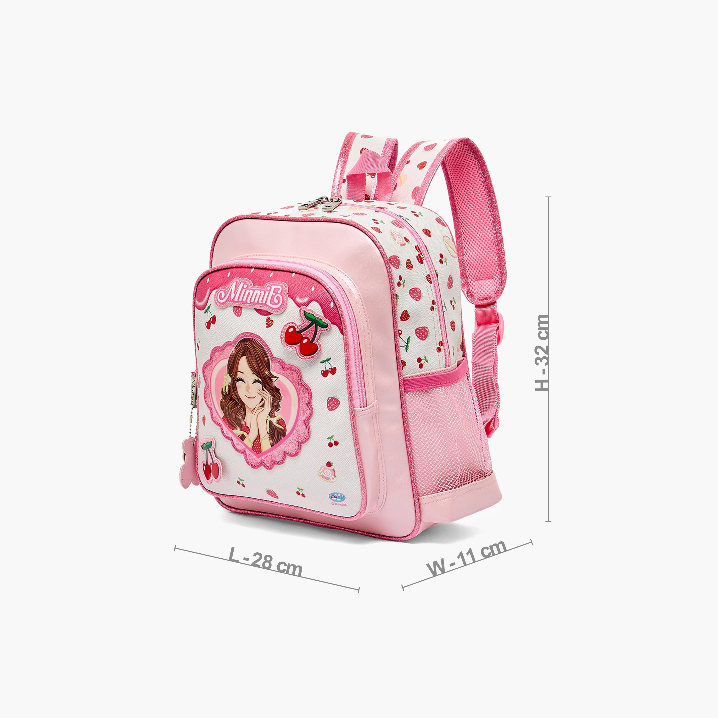 Minmie Printed Backpack for Girls 5-8 Years with Adjustable Shoulder Straps - 12 inches-school-bagsandbackpacks-backpacks-image-7