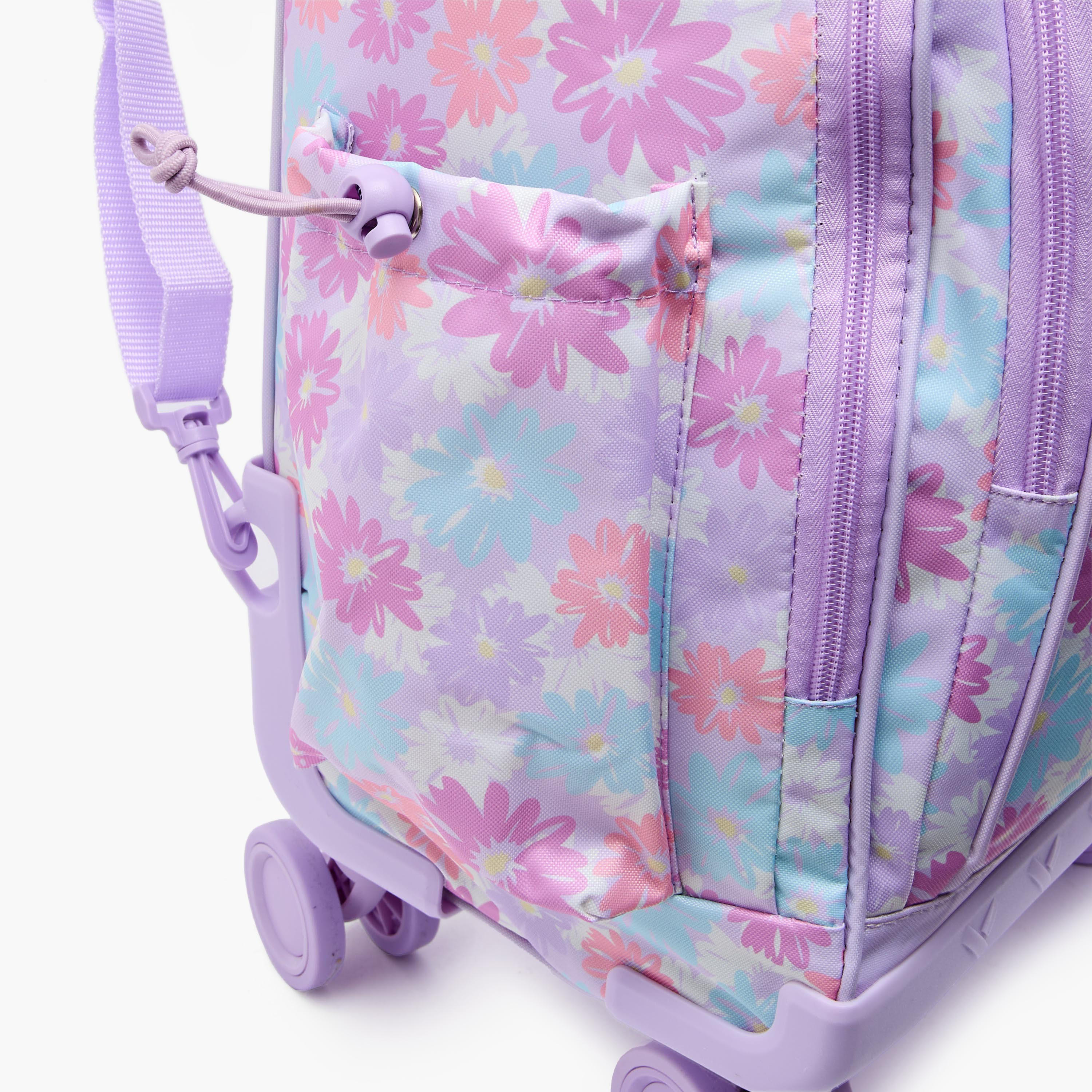 New Expressions Printed 3-Piece Trolley Backpack Set for Girls 8-13 Years with Lunch Bag - 18 inches-school-bagsandbackpacks-trolleybags-image-10