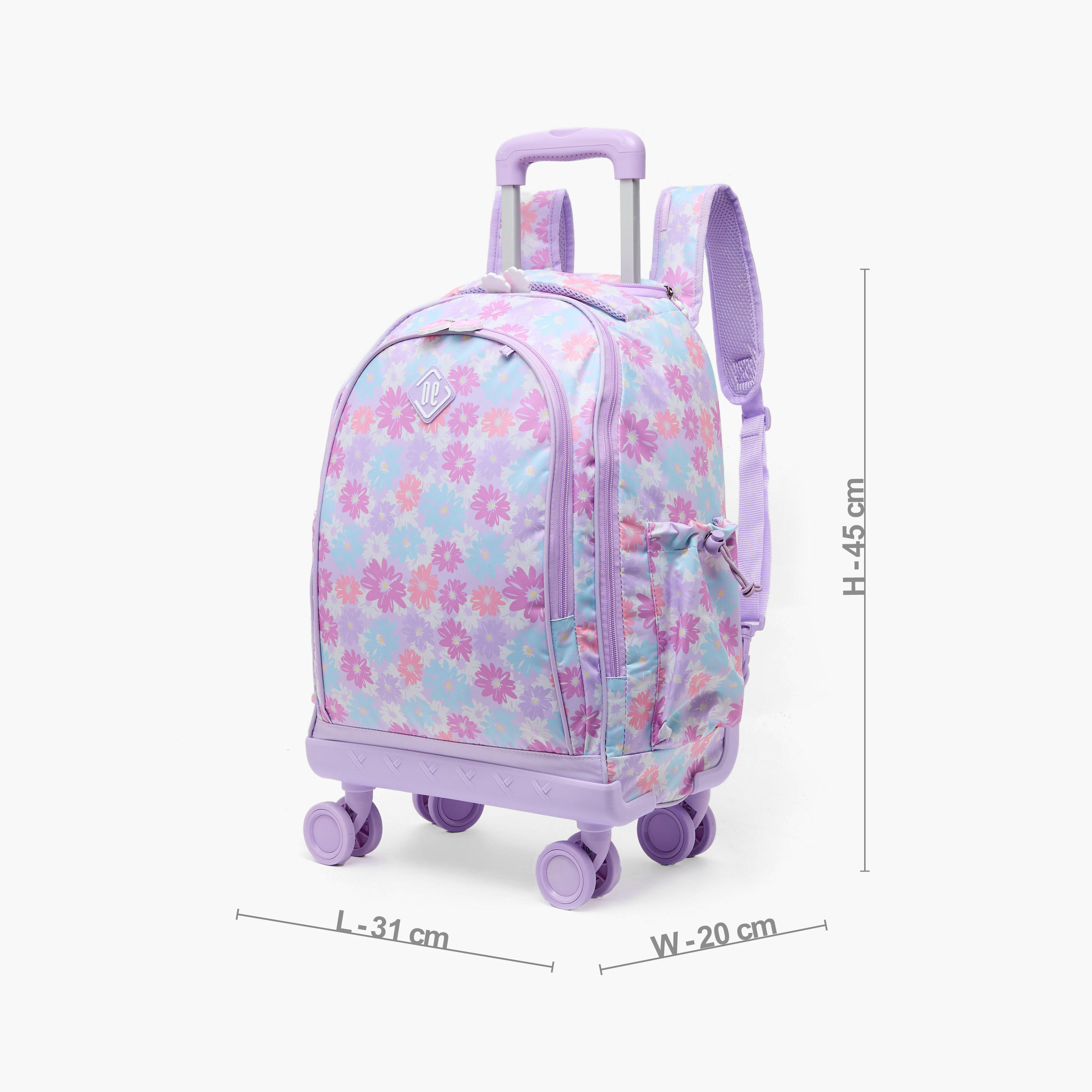 New Expressions Printed 3-Piece Trolley Backpack Set for Girls 8-13 Years with Lunch Bag - 18 inches-school-bagsandbackpacks-trolleybags-image-11