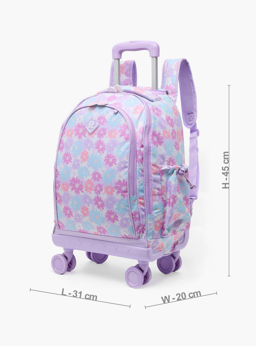 New Expressions Printed 3-Piece Trolley Backpack Set for Girls 8-13 Years with Lunch Bag - 18 inches-school-bagsandbackpacks-trolleybags-image-11