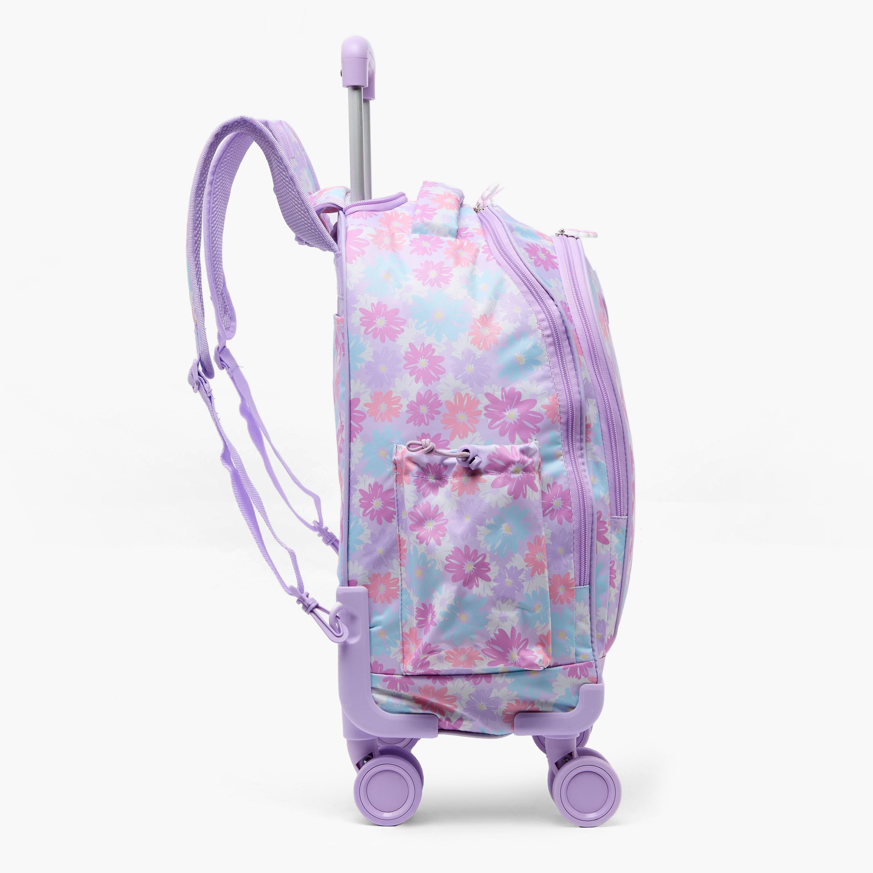 New Expressions Printed 3-Piece Trolley Backpack Set for Girls 8-13 Years with Lunch Bag - 18 inches-school-bagsandbackpacks-trolleybags-image-12