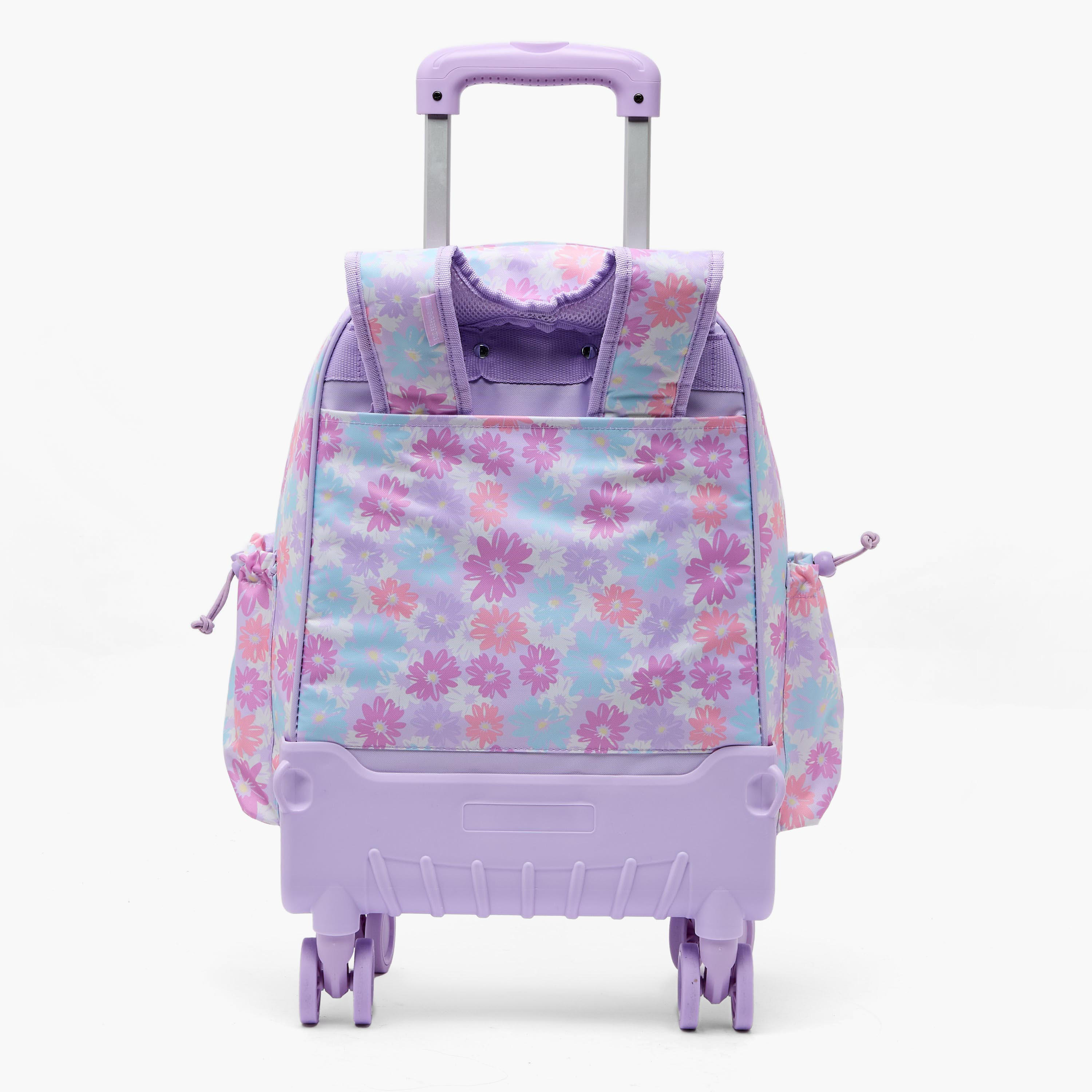 New Expressions Printed 3-Piece Trolley Backpack Set for Girls 8-13 Years with Lunch Bag - 18 inches-school-bagsandbackpacks-trolleybags-image-15