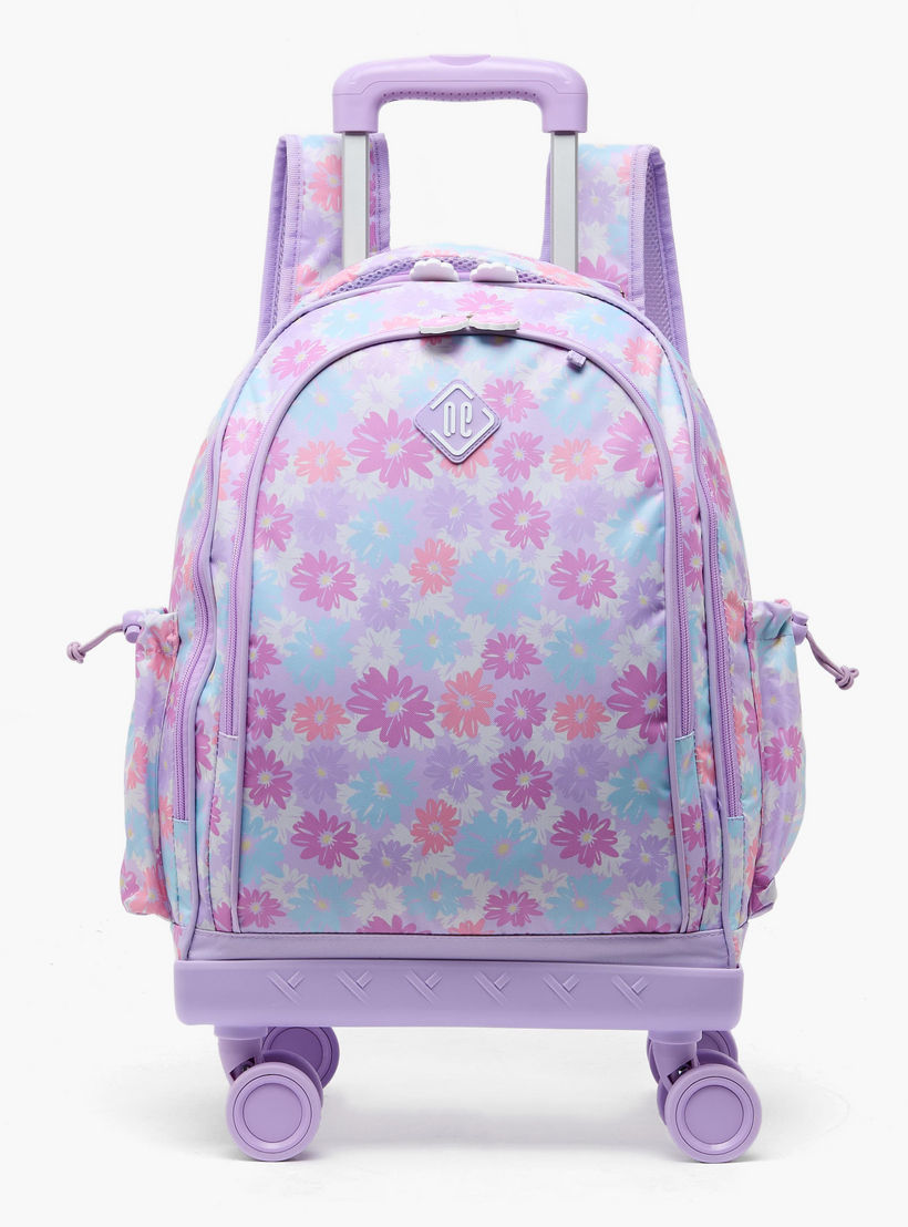 New Expressions Printed 3-Piece Trolley Backpack Set for Girls 8-13 Years with Lunch Bag - 18 inches-school-bagsandbackpacks-trolleybags-image-5