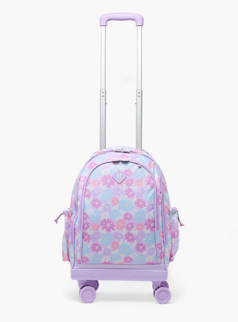 New Expressions Printed 3-Piece Trolley Backpack Set for Girls 8-13 Years with Lunch Bag - 18 inches-school-bagsandbackpacks-trolleybags-image-6