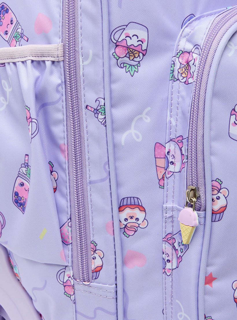 New Expressions Printed 3-Piece Trolley Backpack Set for Girls 8-13 Years with Lunch Bag - 18 inches-school-bagsandbackpacks-trolleybags-image-10
