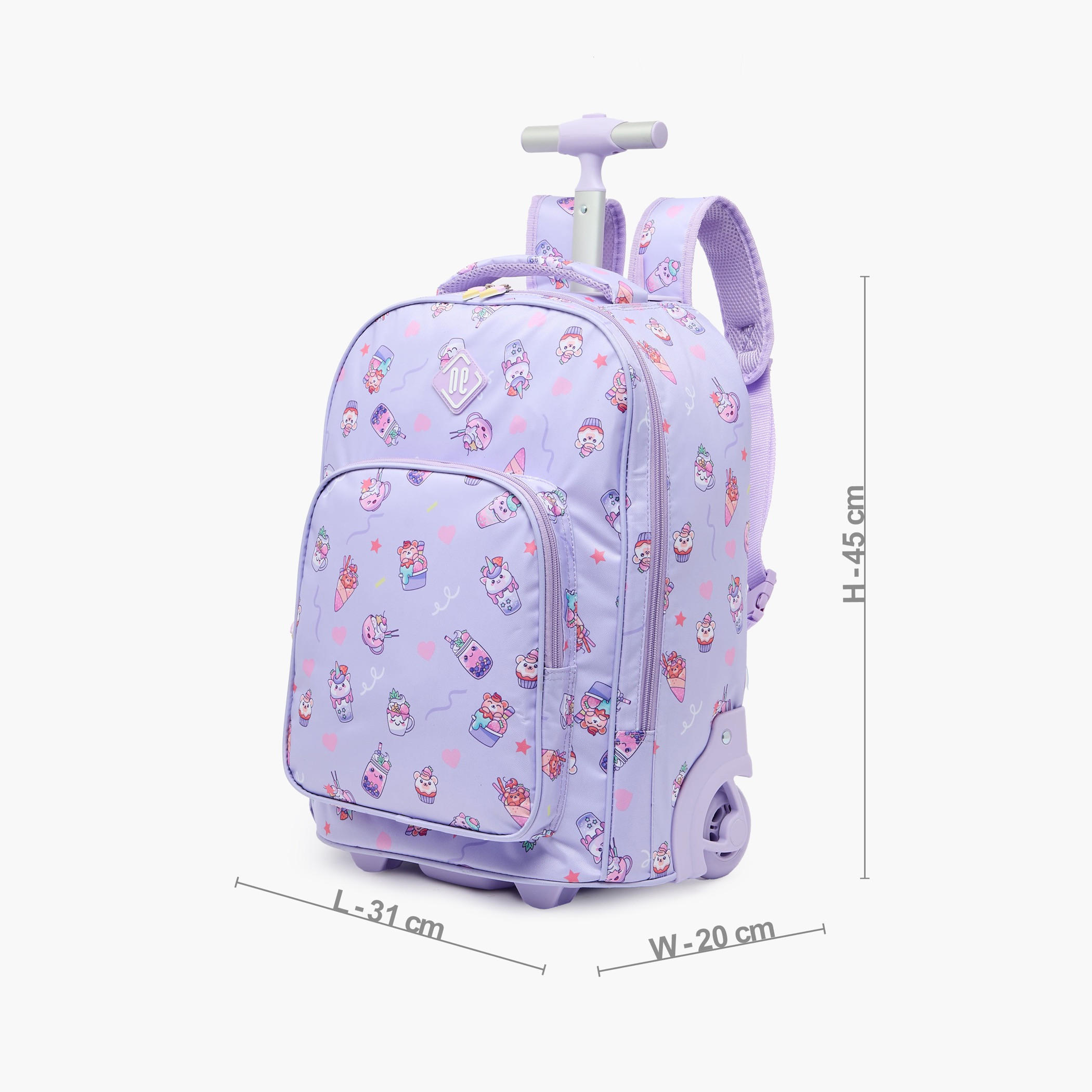 New Expressions Printed 3-Piece Trolley Backpack Set for Girls 8-13 Years with Lunch Bag - 18 inches-school-bagsandbackpacks-trolleybags-image-11