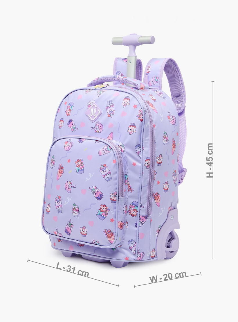 New Expressions Printed 3-Piece Trolley Backpack Set for Girls 8-13 Years with Lunch Bag - 18 inches-school-bagsandbackpacks-trolleybags-image-11