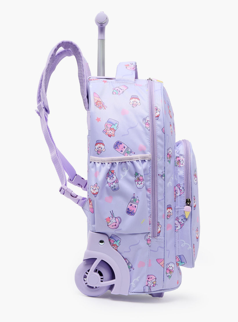 New Expressions Printed 3-Piece Trolley Backpack Set for Girls 8-13 Years with Lunch Bag - 18 inches-school-bagsandbackpacks-trolleybags-image-12