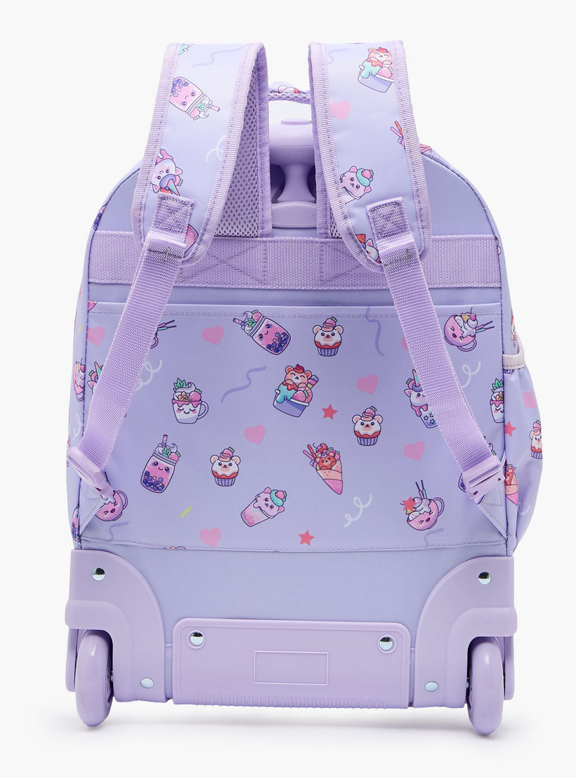 New Expressions Printed 3-Piece Trolley Backpack Set for Girls 8-13 Years with Lunch Bag - 18 inches-school-bagsandbackpacks-trolleybags-image-13