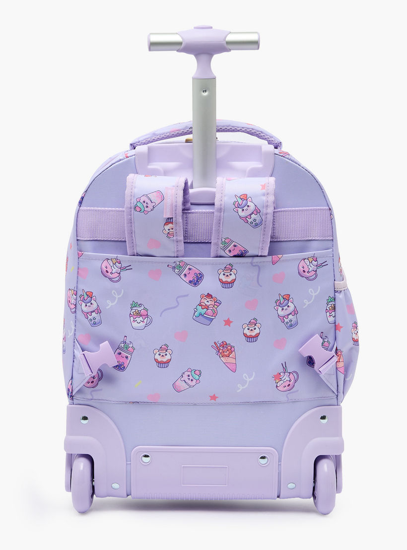 New Expressions Printed 3-Piece Trolley Backpack Set for Girls 8-13 Years with Lunch Bag - 18 inches-school-bagsandbackpacks-trolleybags-image-14