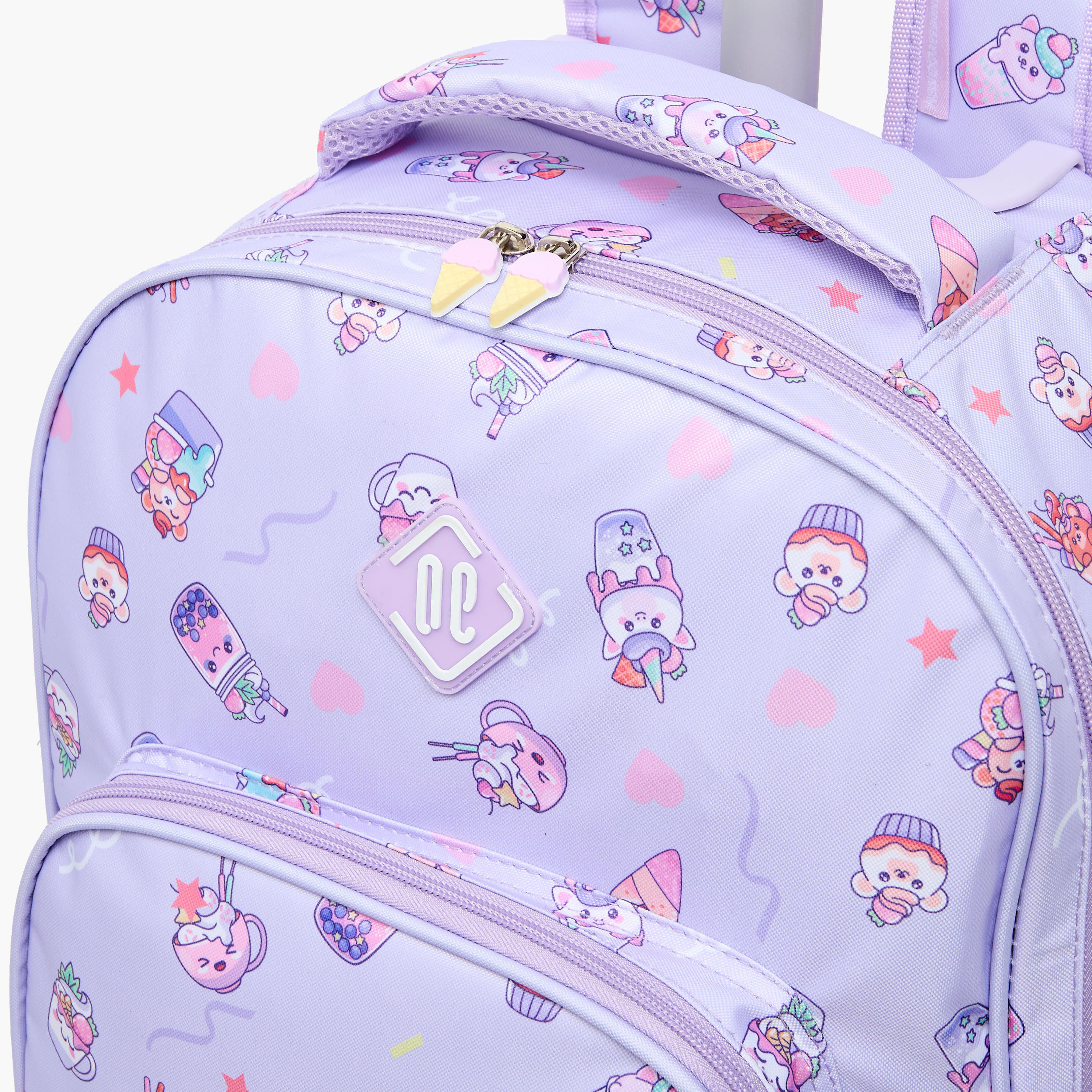 New Expressions Printed 3-Piece Trolley Backpack Set for Girls 8-13 Years with Lunch Bag - 18 inches-school-bagsandbackpacks-trolleybags-image-7