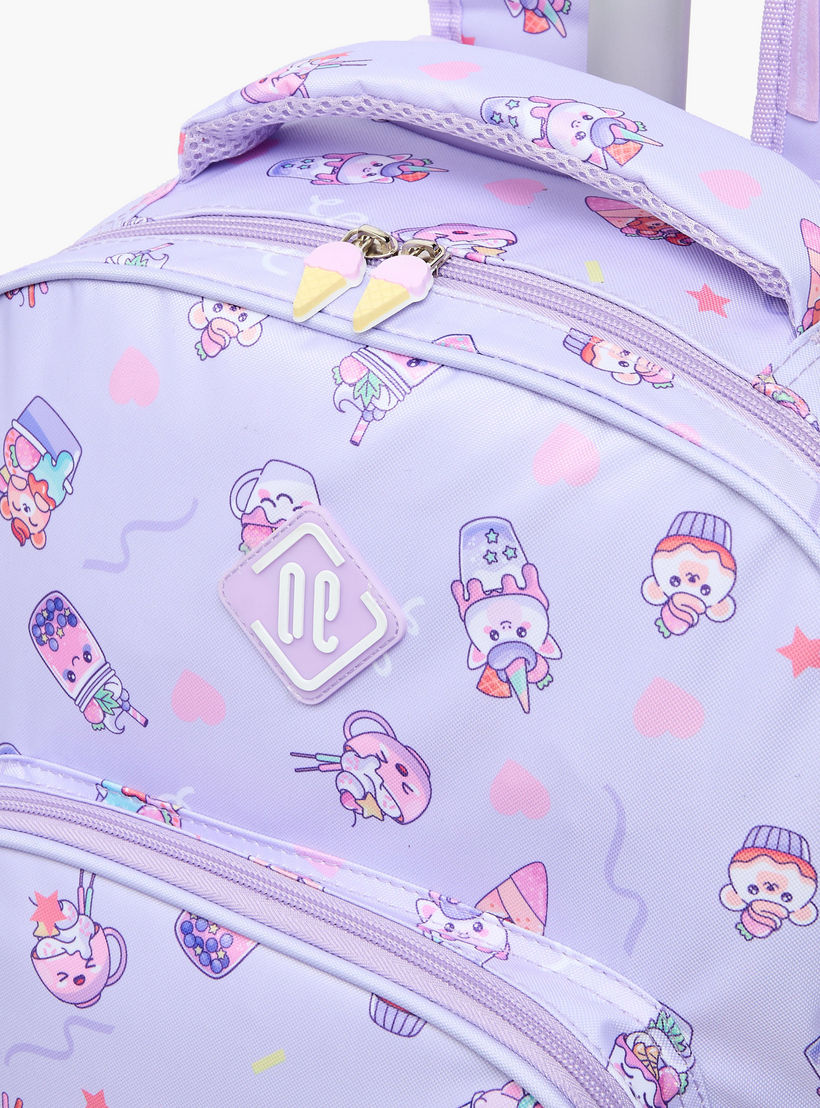 New Expressions Printed 3-Piece Trolley Backpack Set for Girls 8-13 Years with Lunch Bag - 18 inches-school-bagsandbackpacks-trolleybags-image-7